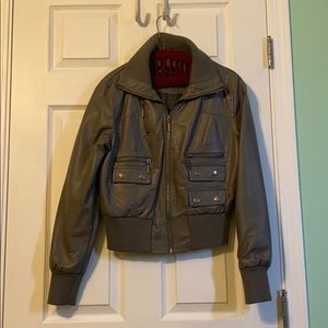 Grey leather jacket